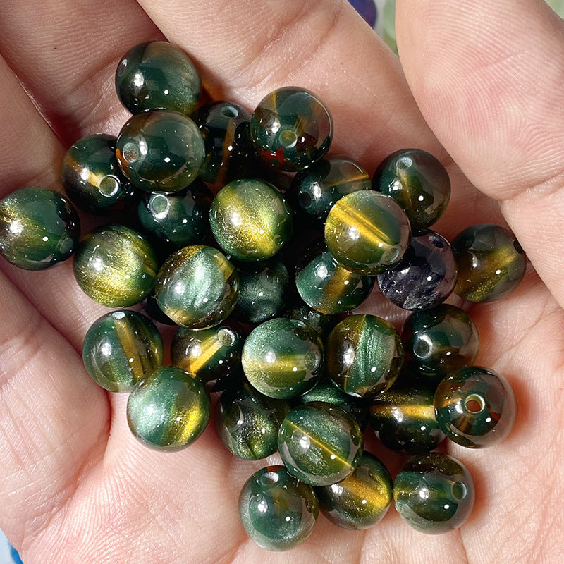 (50pcs)10/12/16mm Frosted Dreamlike Cat's Eye Resin Beads