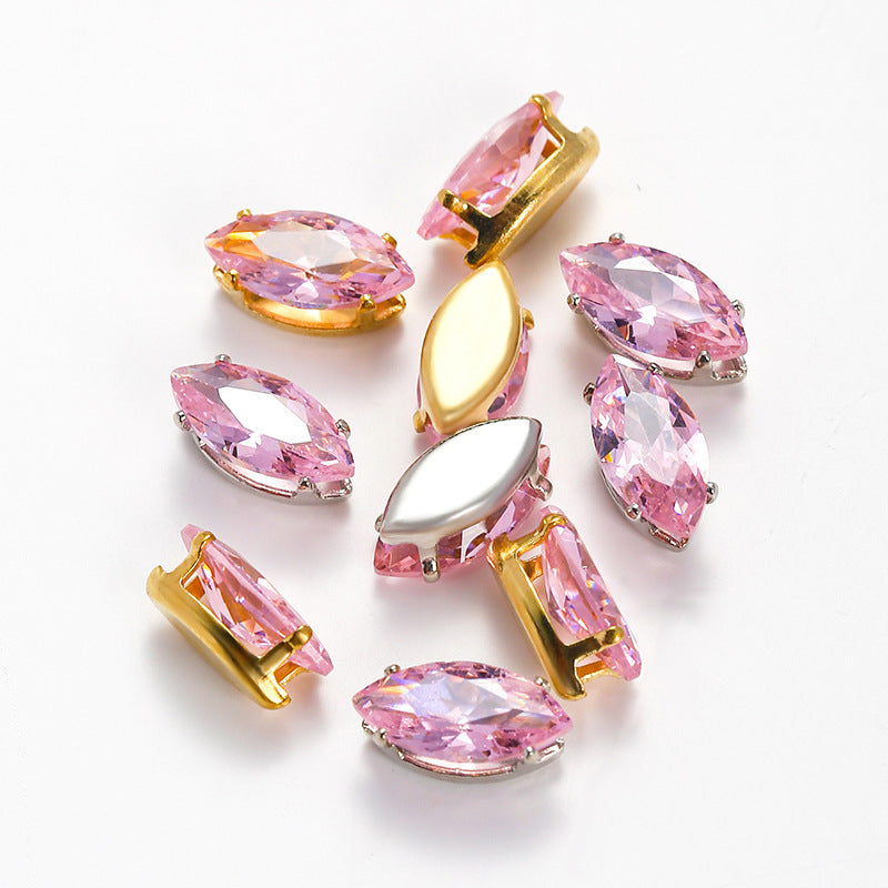 (100pcs)3x6mm Marquise Prong-Set CZ