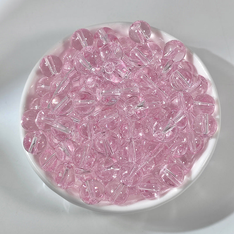 (100pcs)8MM Transparent Jelly Crystals Glass Beads