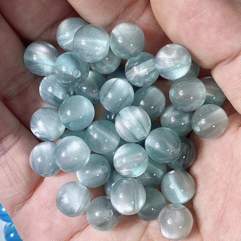 (50pcs)10/12/16mm Frosted Dreamlike Cat's Eye Resin Beads