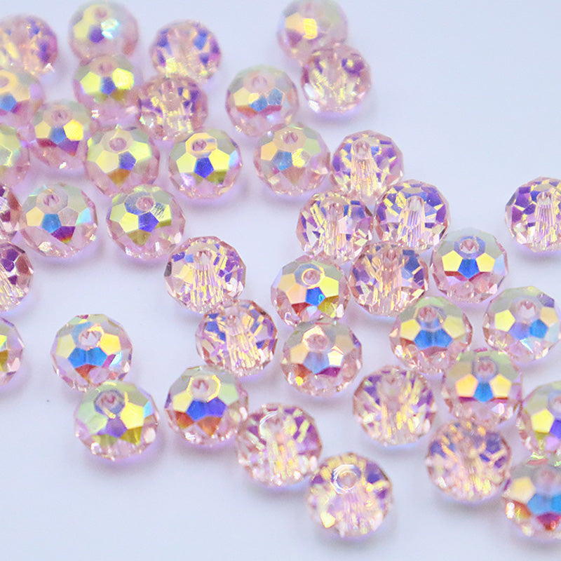 Premium 4/6/8mm Rondelles Crystal Beads-Plated Crest Collection