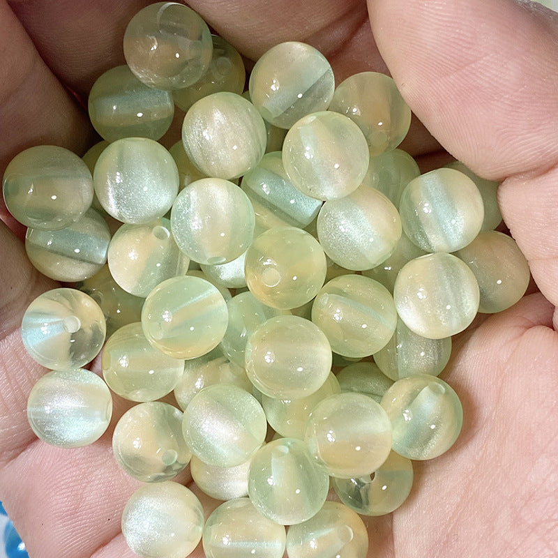 (50pcs)10/12/16mm Frosted Dreamlike Cat's Eye Resin Beads