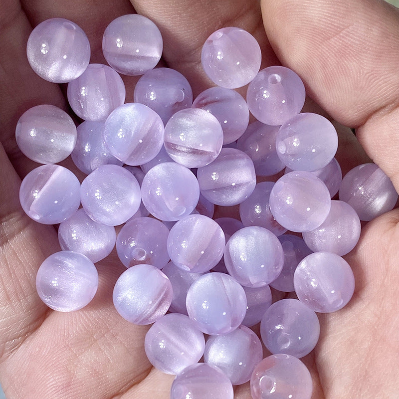 (50pcs)10/12/16mm Frosted Dreamlike Cat's Eye Resin Beads