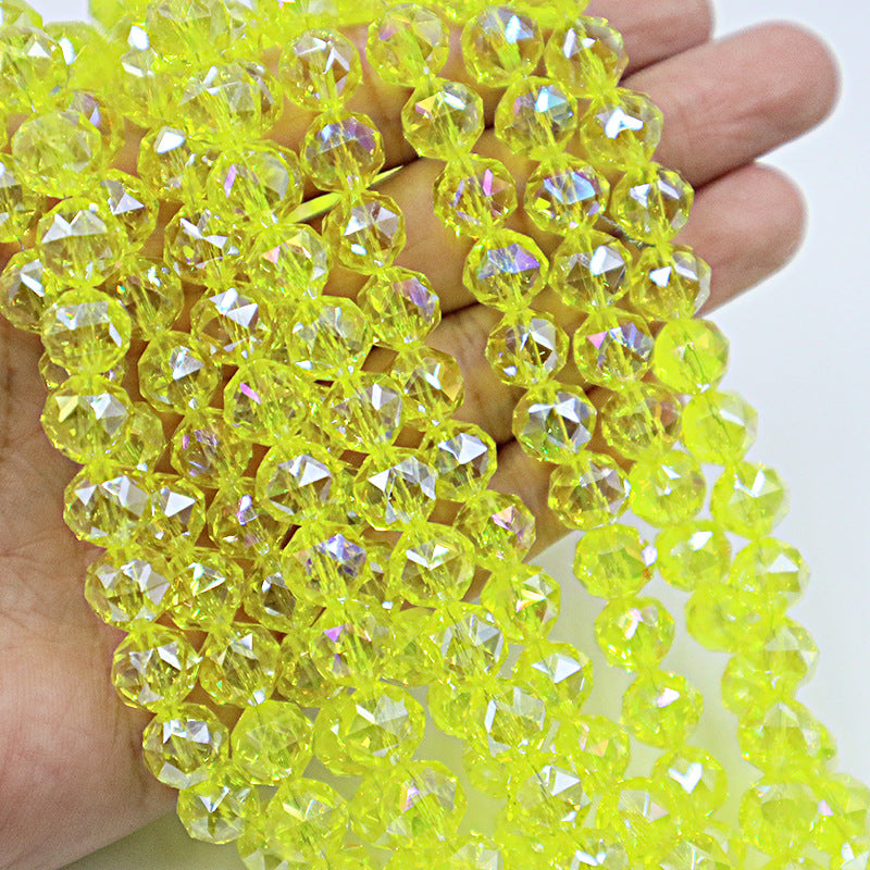 Premium 10mm Round Glossy Glass Beads - Transparent AB Series