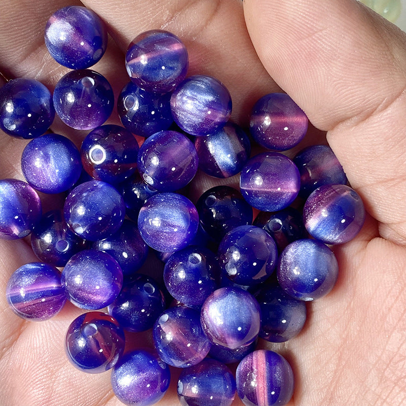 (50pcs)10/12/16mm Frosted Dreamlike Cat's Eye Resin Beads