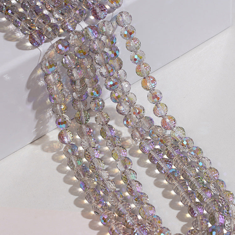 Premium 8MM Disco Round Beads - Half Crystal Series