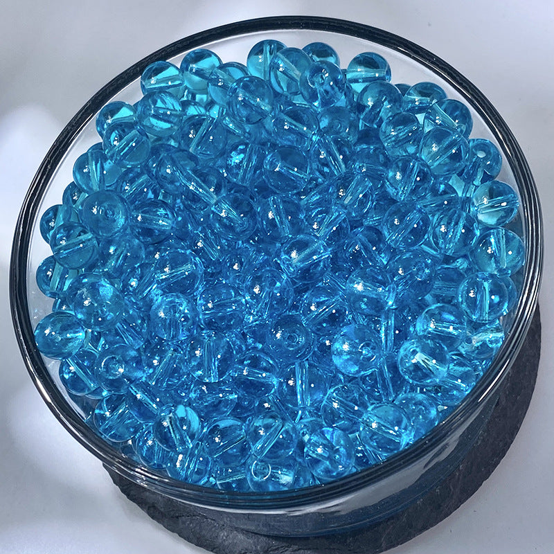(100pcs)8MM Transparent Jelly Crystals Glass Beads