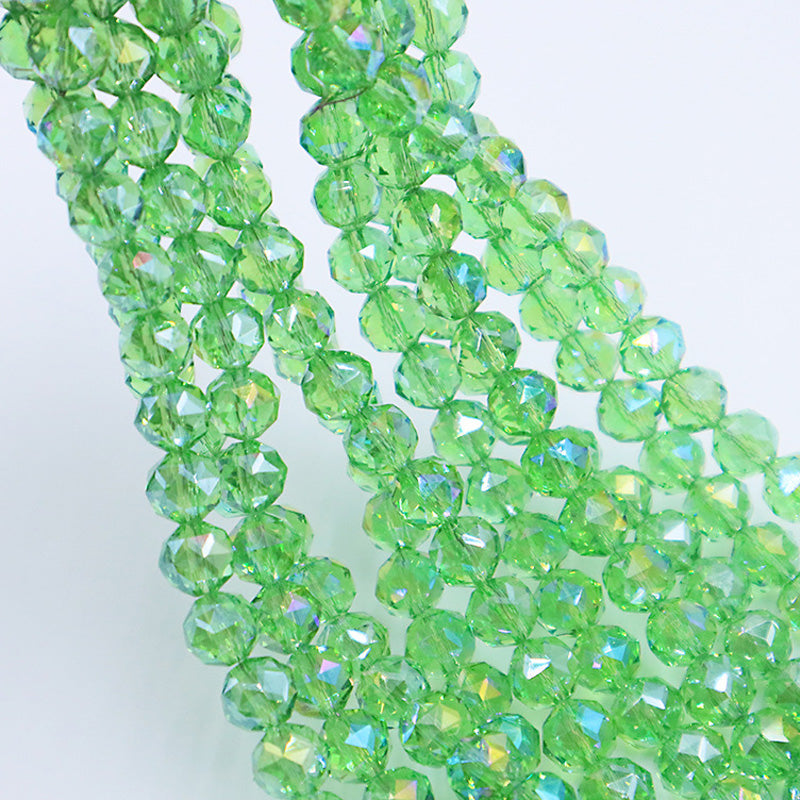 Premium 8mm Round Glossy Glass Beads - Transparent AB Series