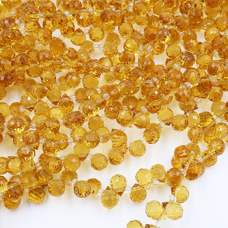 Premium 8MM Teardrop Faceted Beads - Yellow Family