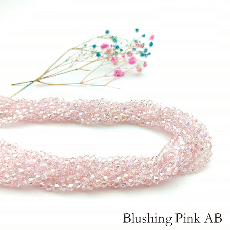 10 Strands 2/3/4mm Bicone Crystal Beads