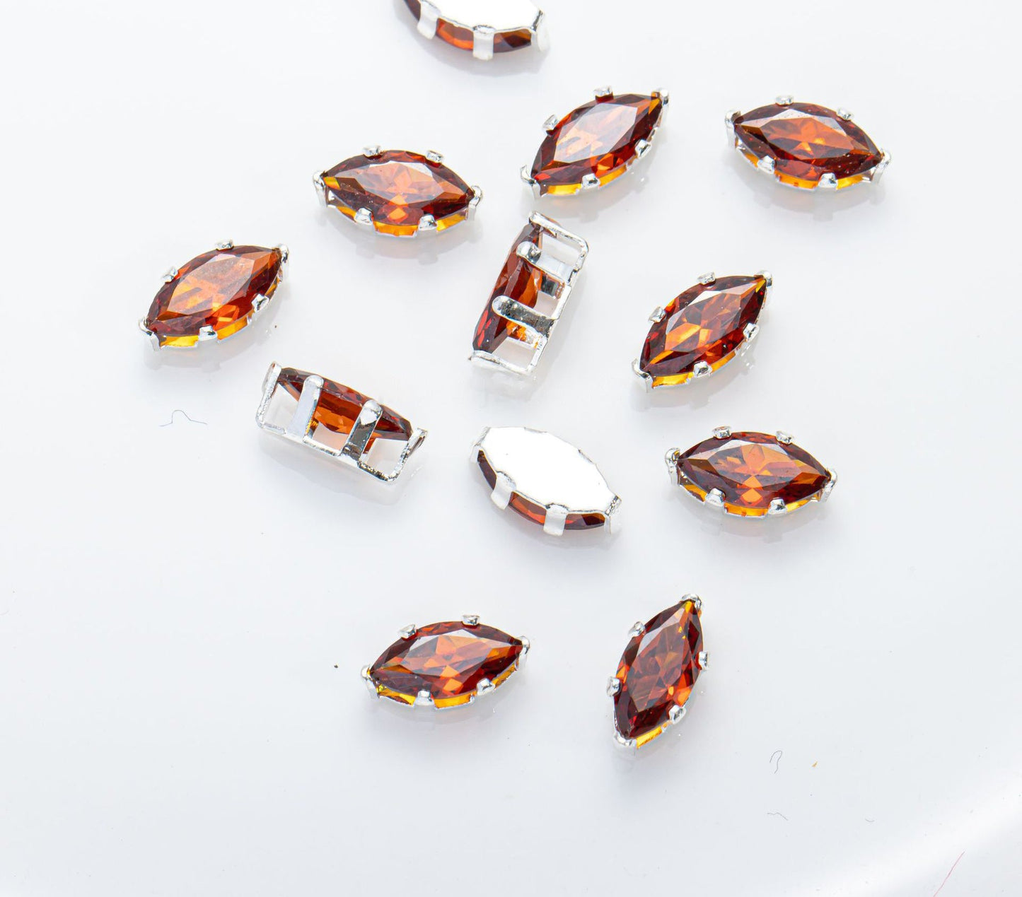 4x8mm 6-prong Marquise Zircon Beads