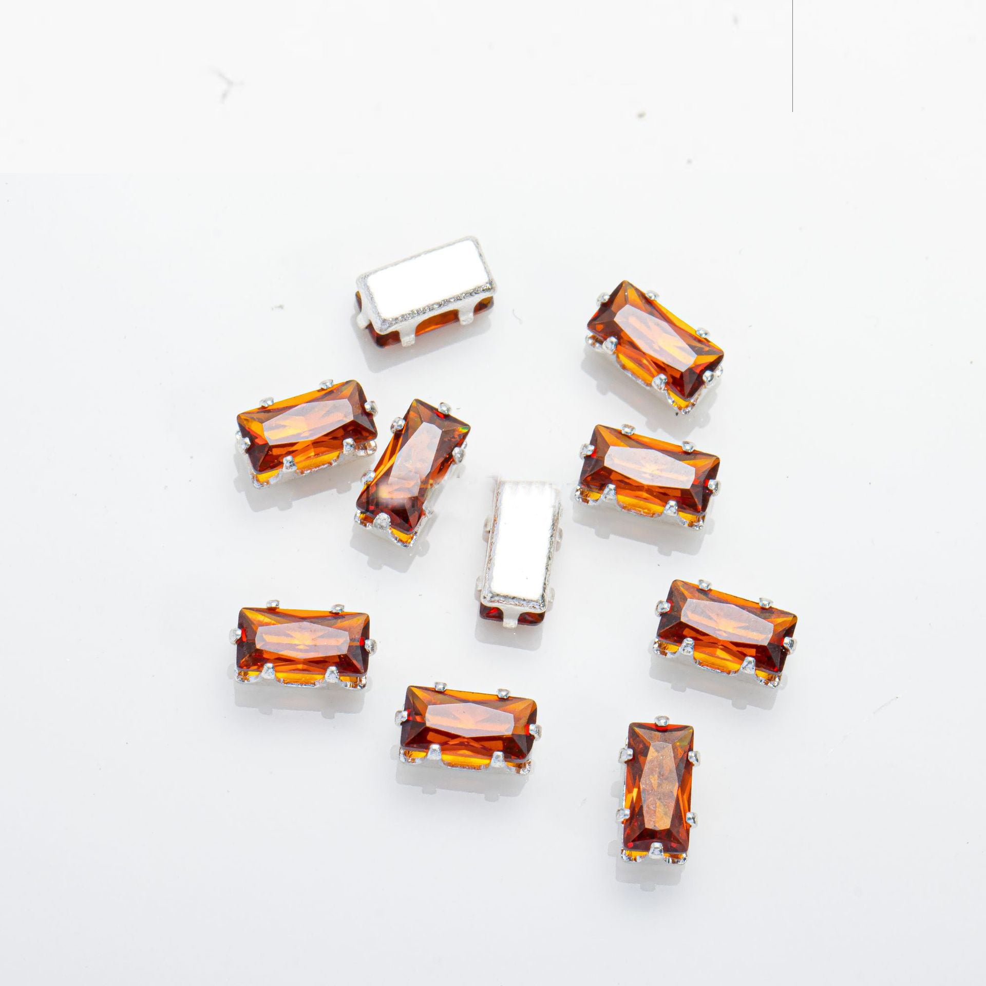 (100pcs)3x6mm Rectangle Prong-Set CZ
