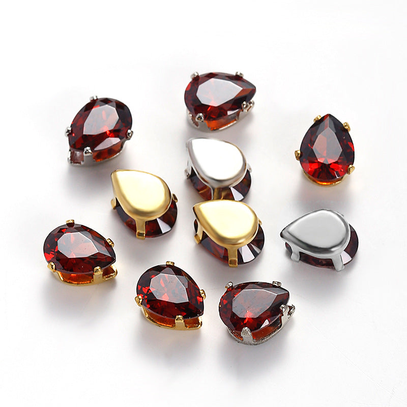 (50pcs)6x8MM Teardrop Cubic Zirconia