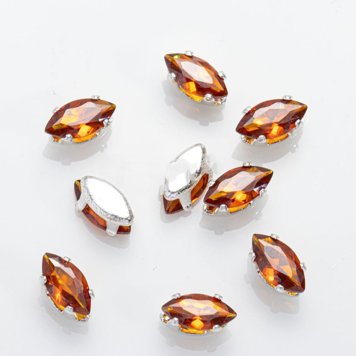 4x8mm Marquise Prong-Set Rhinestone Beads