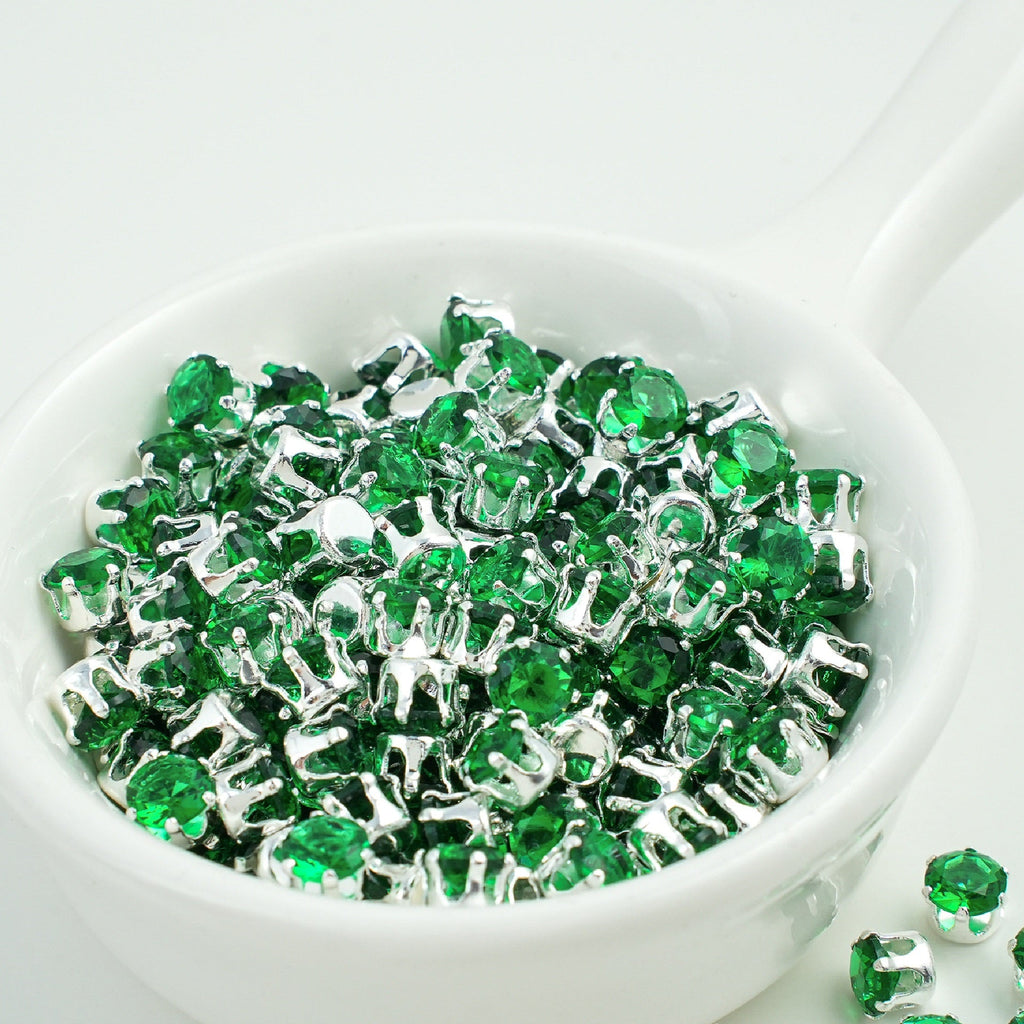 (100pcs)6MM Round Prong-Set CZ