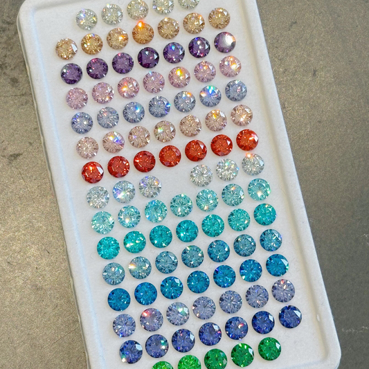 Round Gradient CZ with Hearts and Arrows