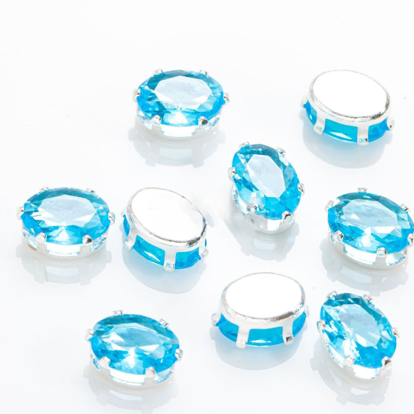 (100pcs)5x7mm Oval Prong-Set CZ