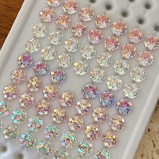 5A 4-8mm Round Bouquet Cut Loose CZ Stone - 2pcs