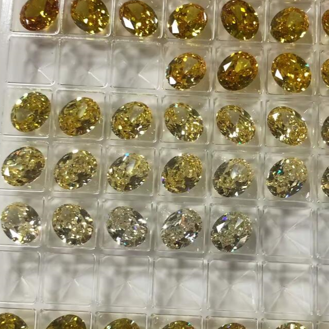 5A 4-16mm Oval Ice Flower Cut Loose CZ Stone - 1pcs