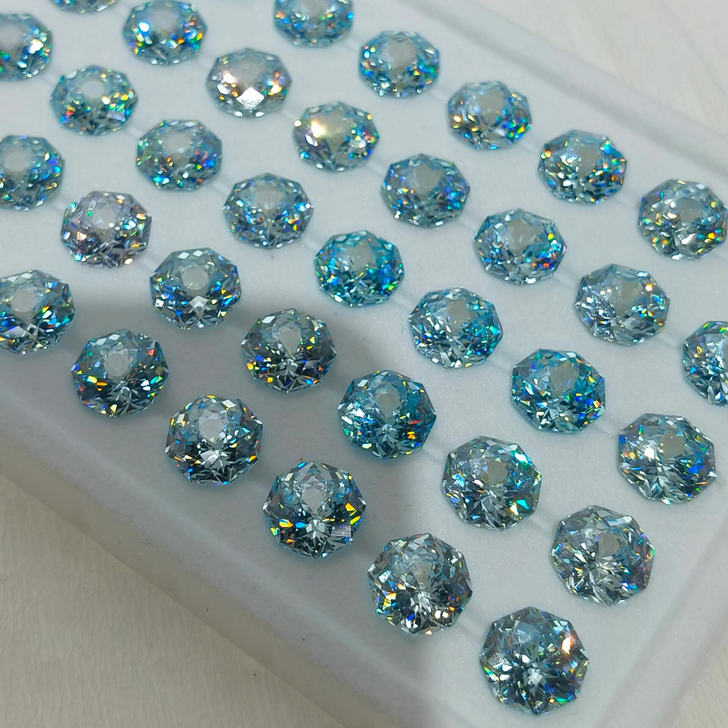 5A 6-8mm Octagonal Bouquet Cut Loose CZ Stone - 2pcs