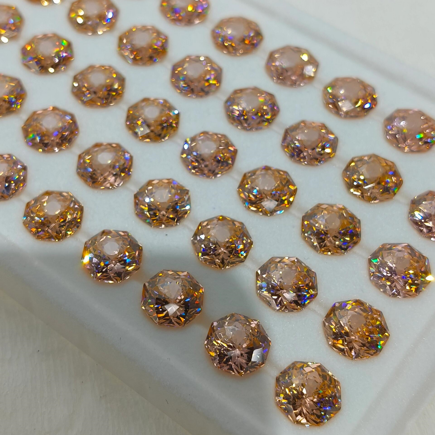 5A 6-8mm Octagonal Bouquet Cut Loose CZ Stone - 2pcs