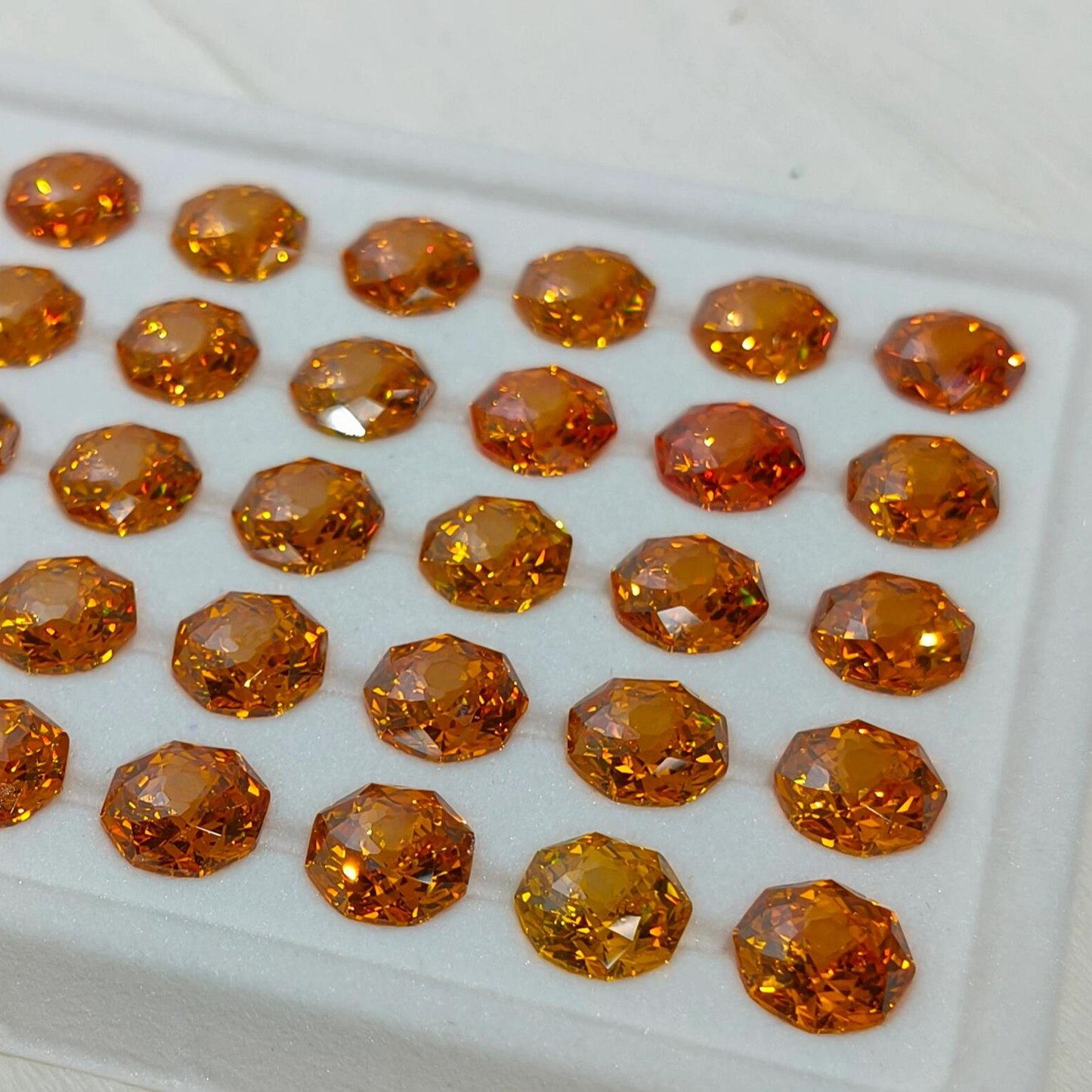 5A 6-8mm Octagonal Bouquet Cut Loose CZ Stone - 2pcs