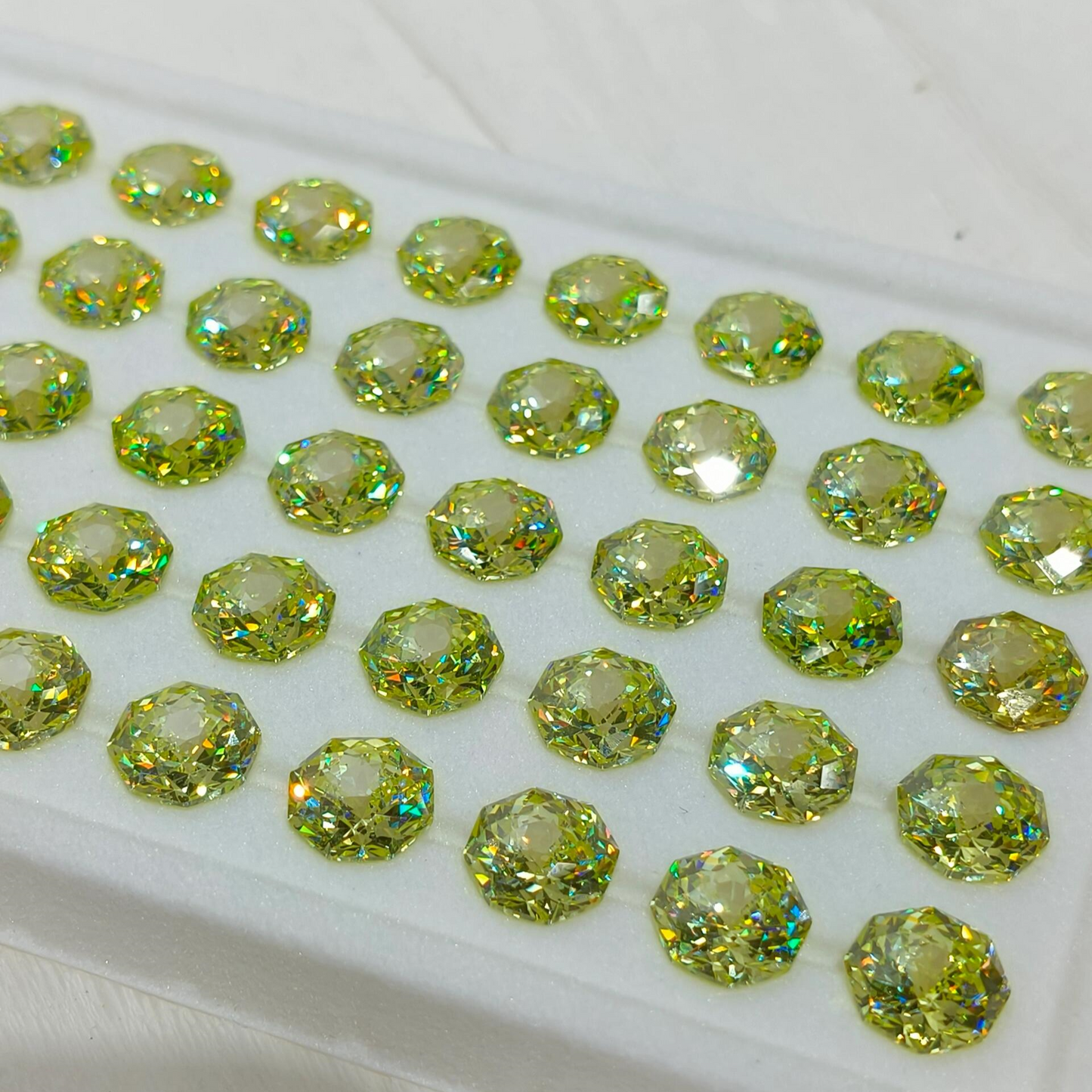 5A 6-8mm Octagonal Bouquet Cut Loose CZ Stone - 2pcs