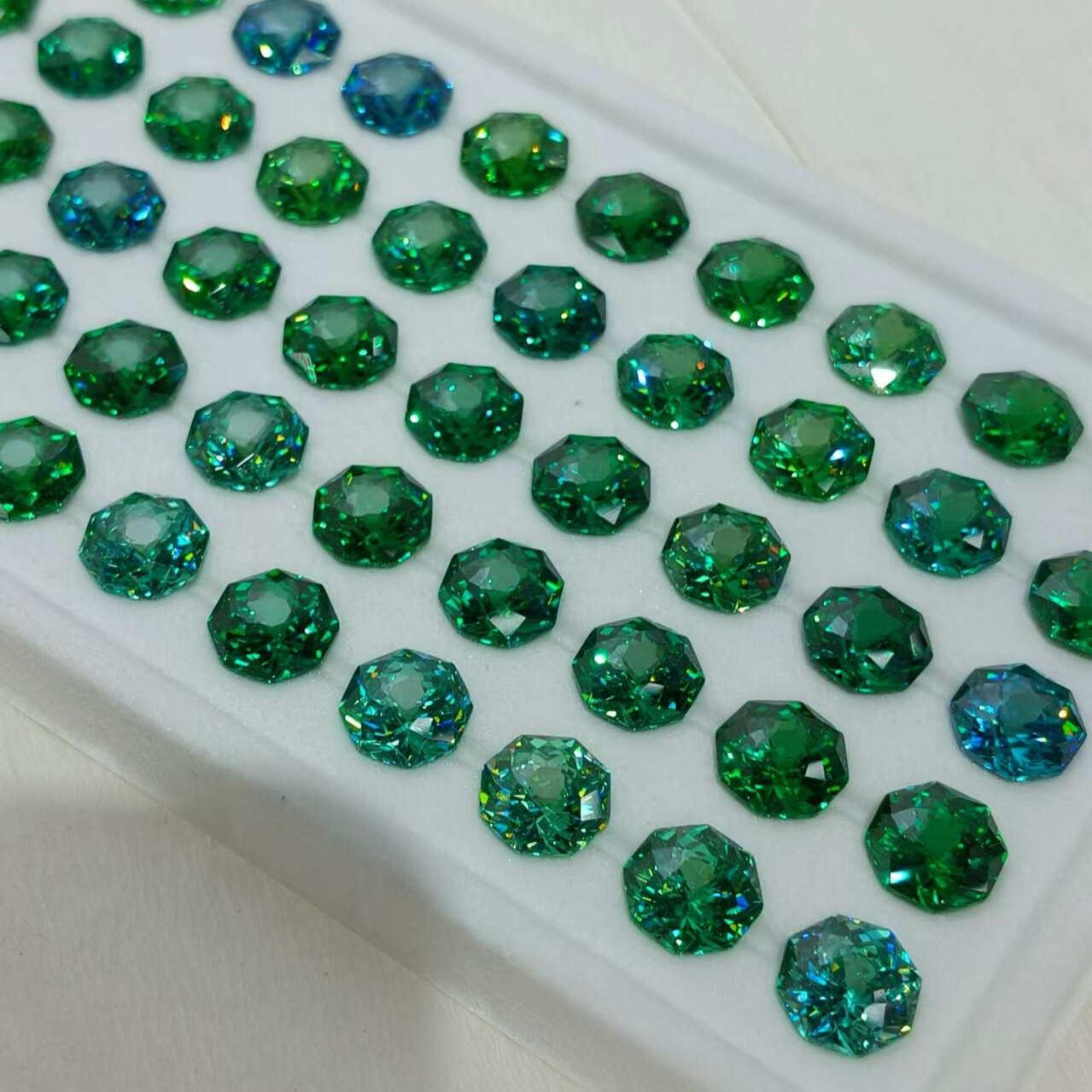 5A 6-8mm Octagonal Bouquet Cut Loose CZ Stone - 2pcs