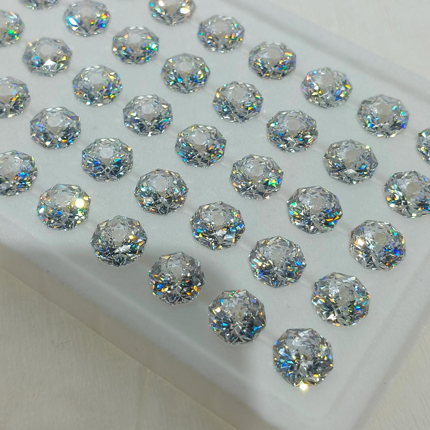 5A 6-8mm Octagonal Bouquet Cut Loose CZ Stone - 2pcs