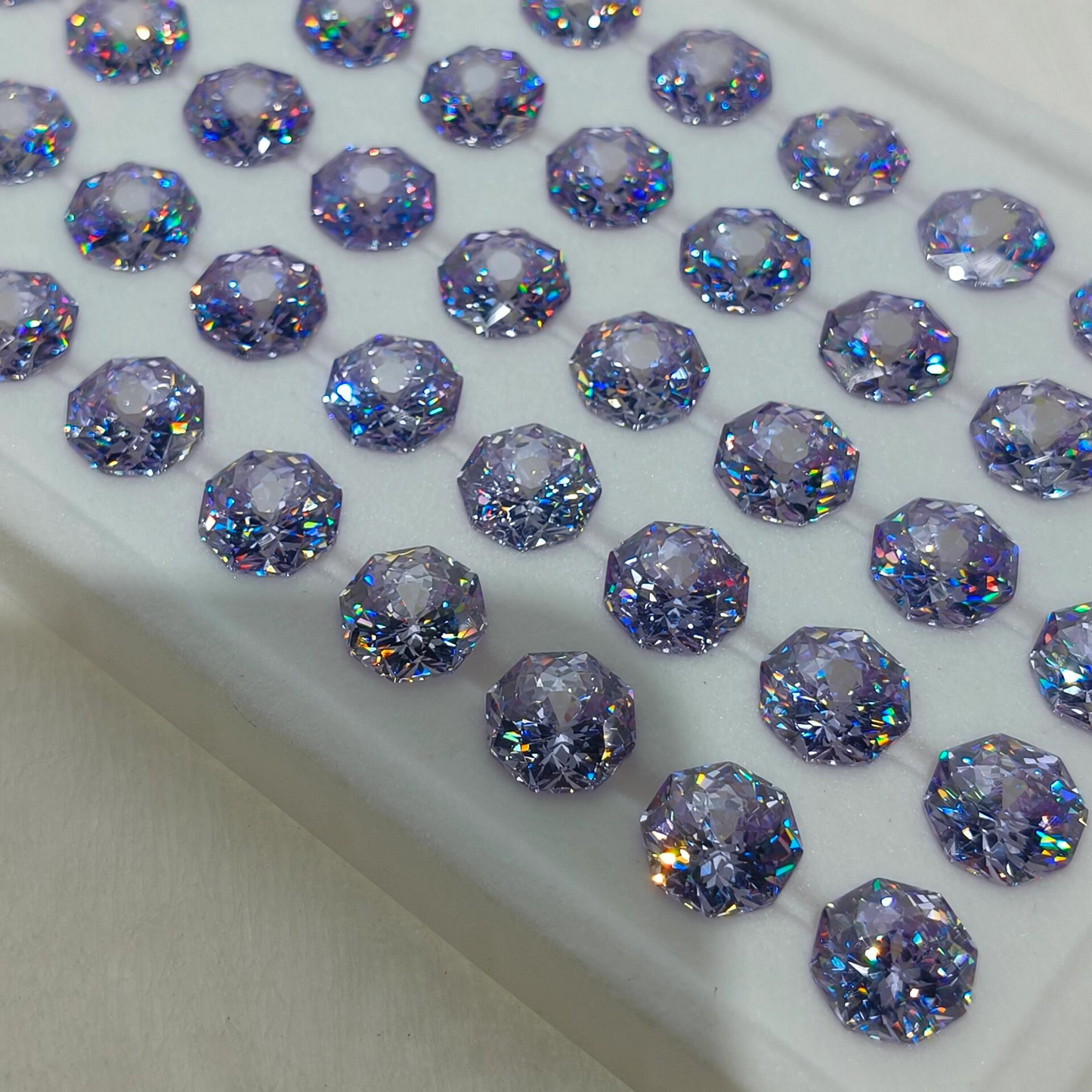 5A 6-8mm Octagonal Bouquet Cut Loose CZ Stone - 2pcs