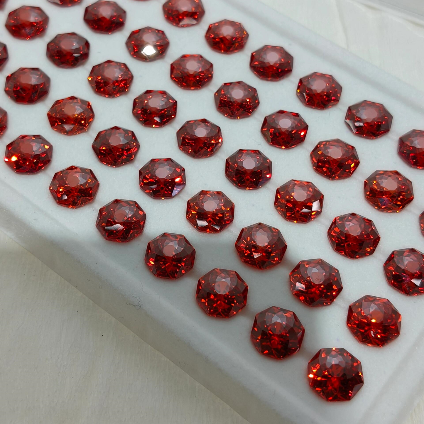 5A 6-8mm Octagonal Bouquet Cut Loose CZ Stone - 2pcs