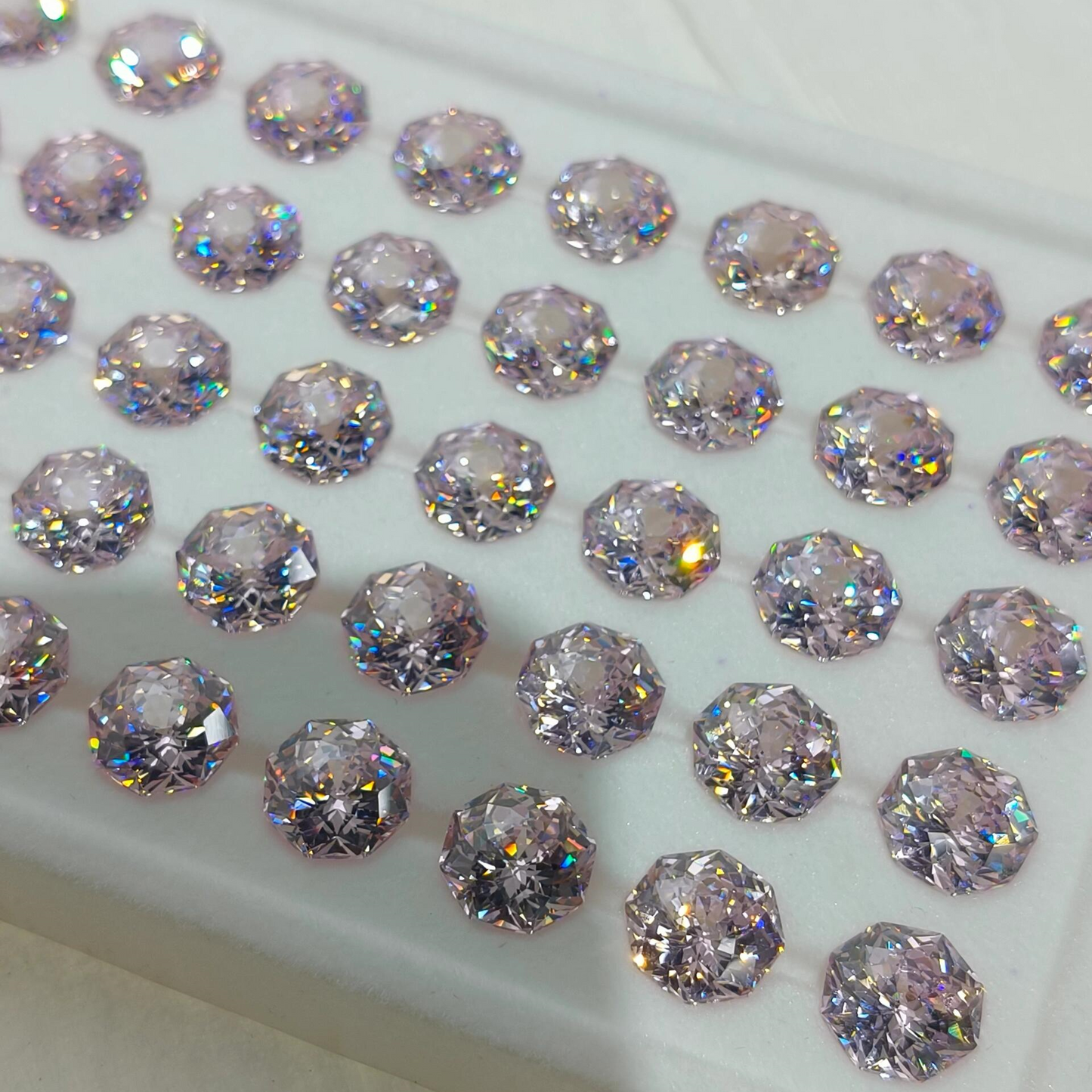 5A 6-8mm Octagonal Bouquet Cut Loose CZ Stone - 2pcs