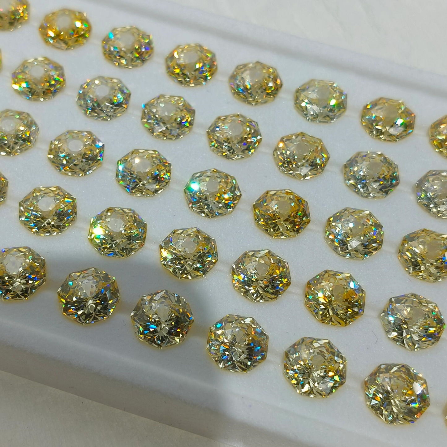 5A 6-8mm Octagonal Bouquet Cut Loose CZ Stone - 2pcs