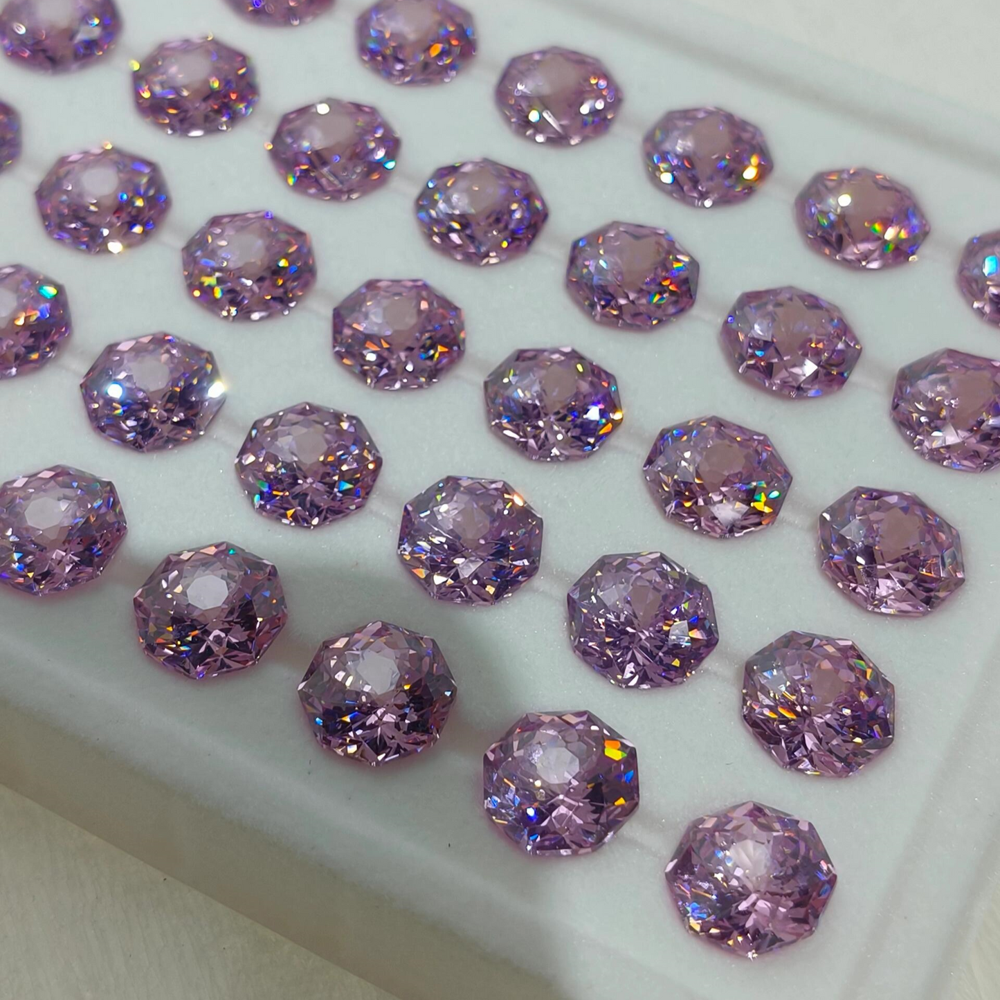 5A 6-8mm Octagonal Bouquet Cut Loose CZ Stone - 2pcs