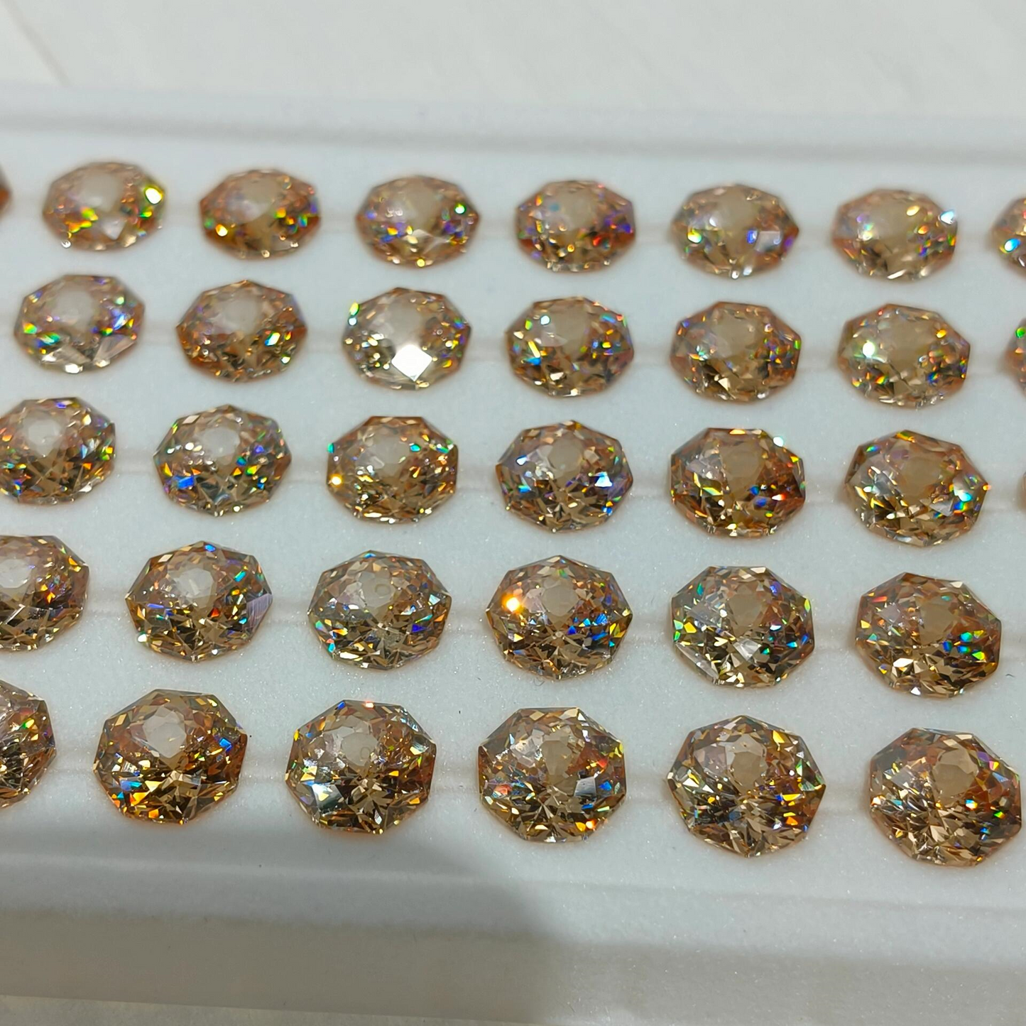 5A 6-8mm Octagonal Bouquet Cut Loose CZ Stone - 2pcs