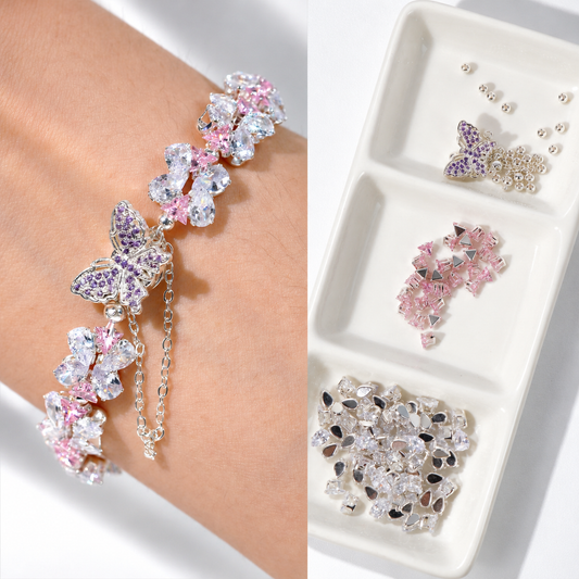 Kit 109 - Butterfly Teardrop & Triangle CZ Bracelet Making Kit