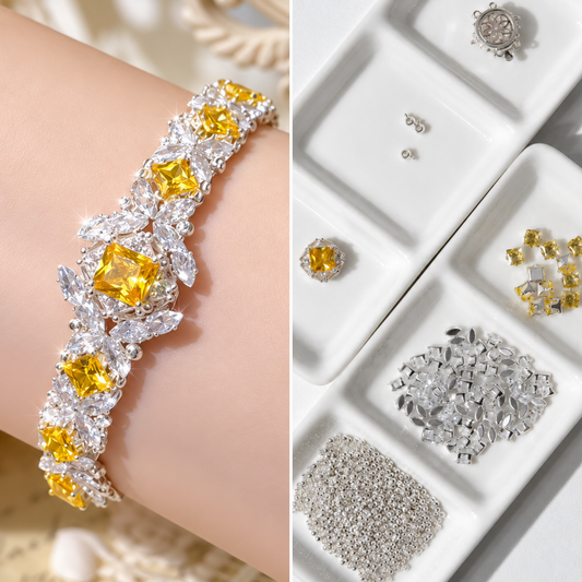 Kit 124 - Square & Marquise CZ Firework Statement Bracelet Kit