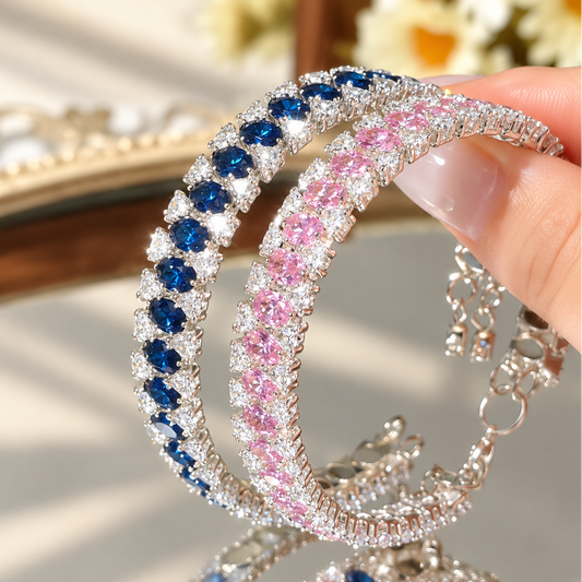 Kit 161- Oval & Triangle CZ Memory Wire Bracelet Making Kit