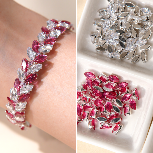 Kit 169 - Marquise CZ Branching Memory Wire Bracelet Making Kit