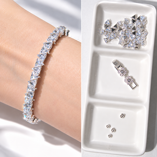 Kit 214 - Triangle CZ Watch Band Style Bracelet Making Kit