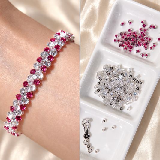 Kit 222 - Double-Row Round CZ Tennis Bracelet Making Kit
