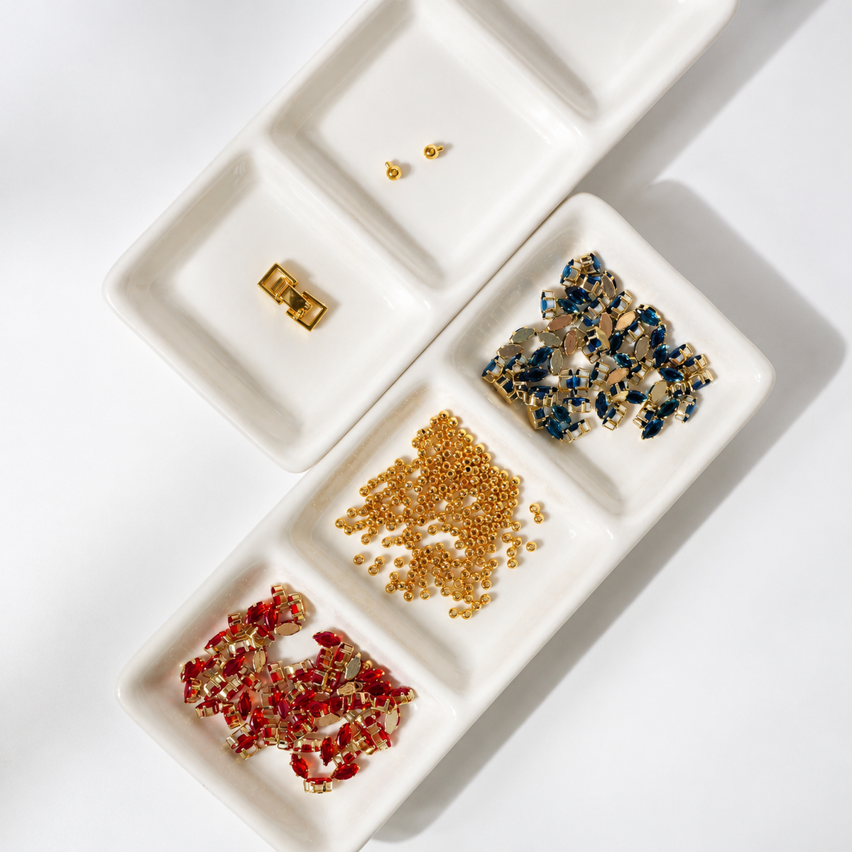 Kit 43 – Red & Royal Blue Marquise CZ Bracelet Making Kit