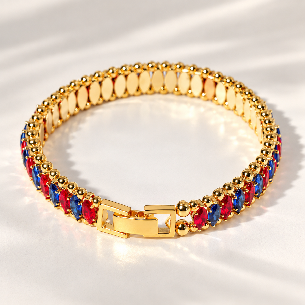 Kit 43 – Red & Royal Blue Marquise CZ Bracelet Making Kit