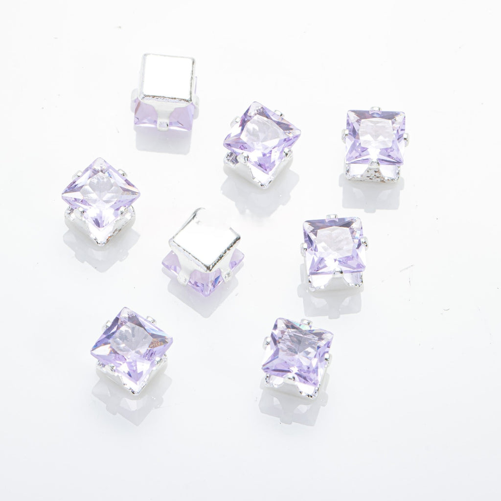 (100pcs)5x5MM Square Prong-Set CZ