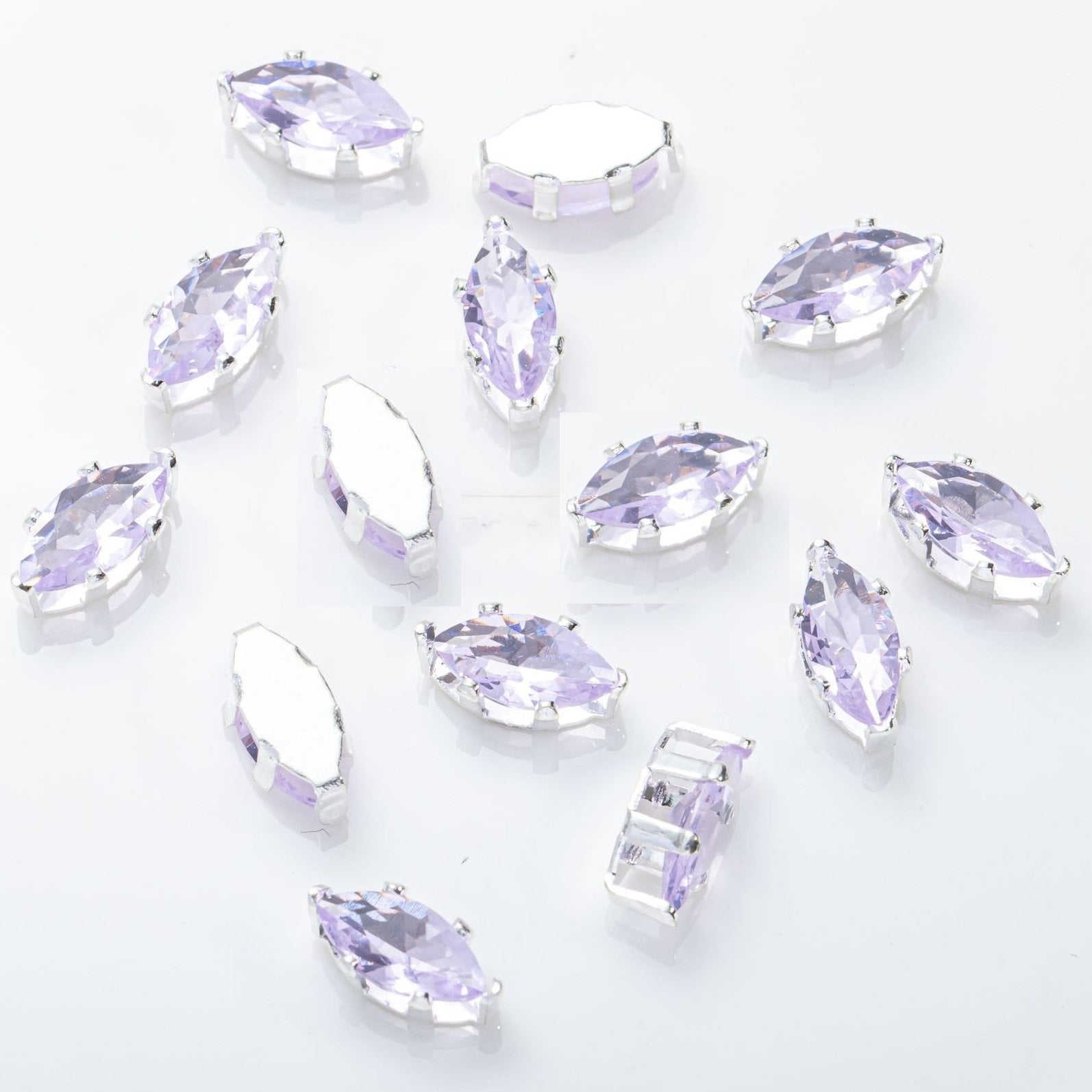 (100pcs)3x6mm 6-prong Marquise Prong-Set CZ