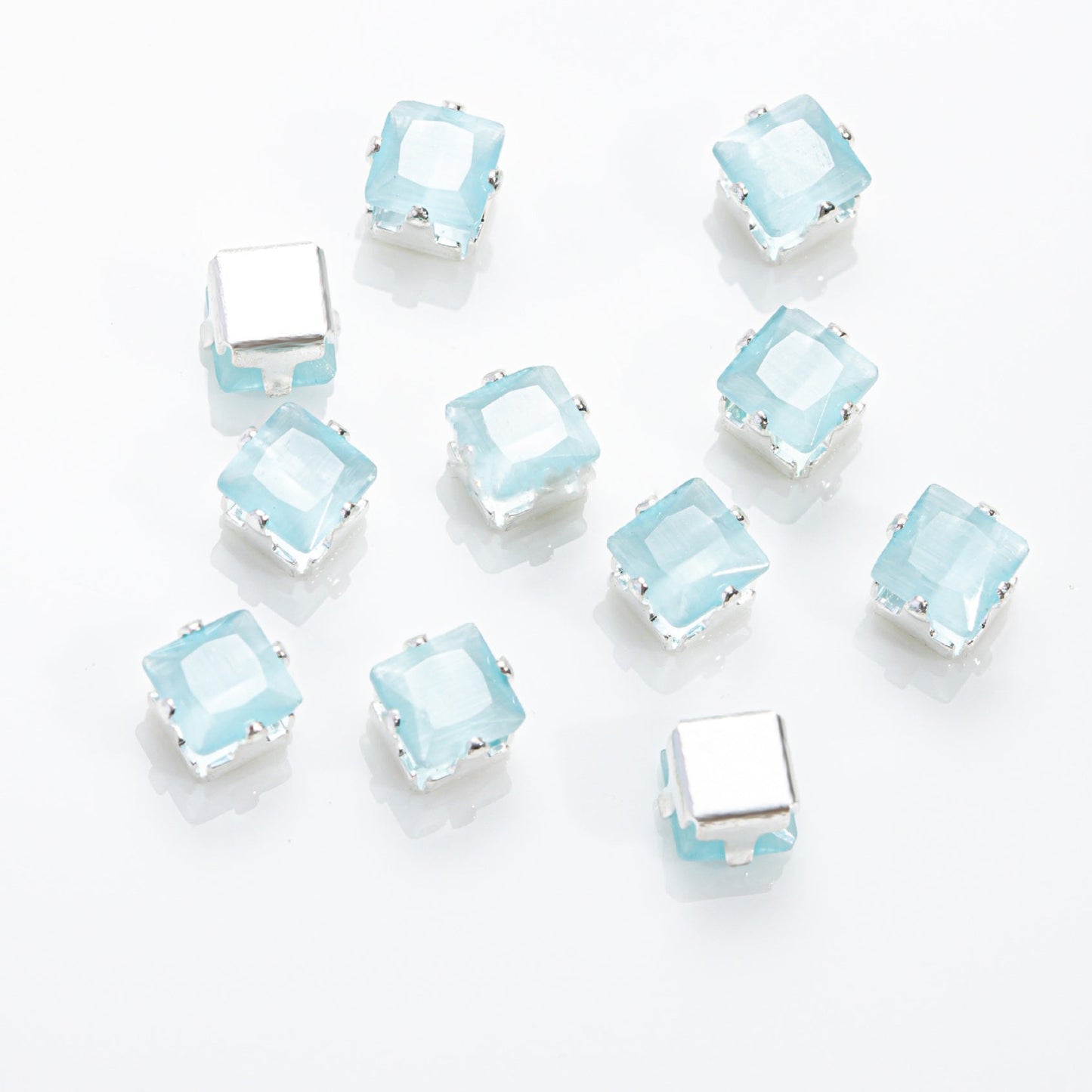 4mm Cat Eye Square Zircon Beads