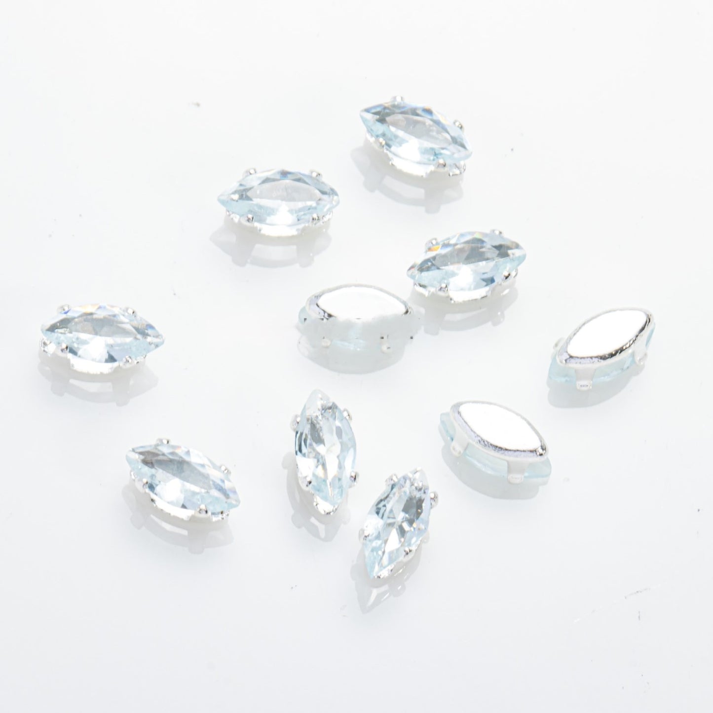 4x8mm Marquise Prong-Set Rhinestone Beads