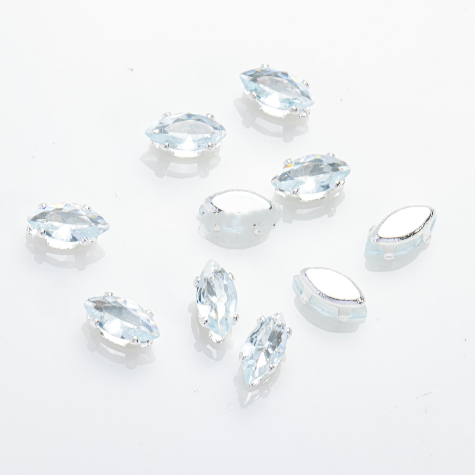 (100pcs)4x8mm Marquise Prong-Set Rhinestone Beads