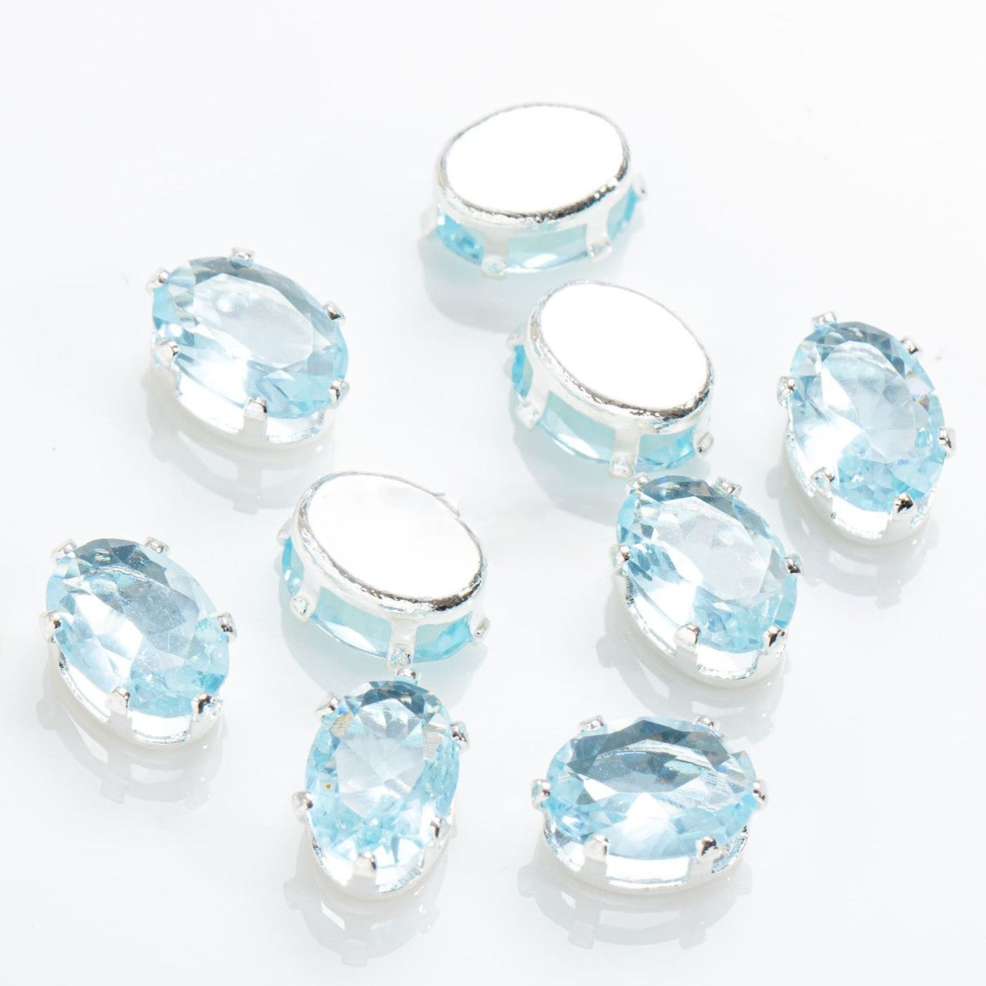 (100pcs)5x7mm Oval Prong-Set CZ