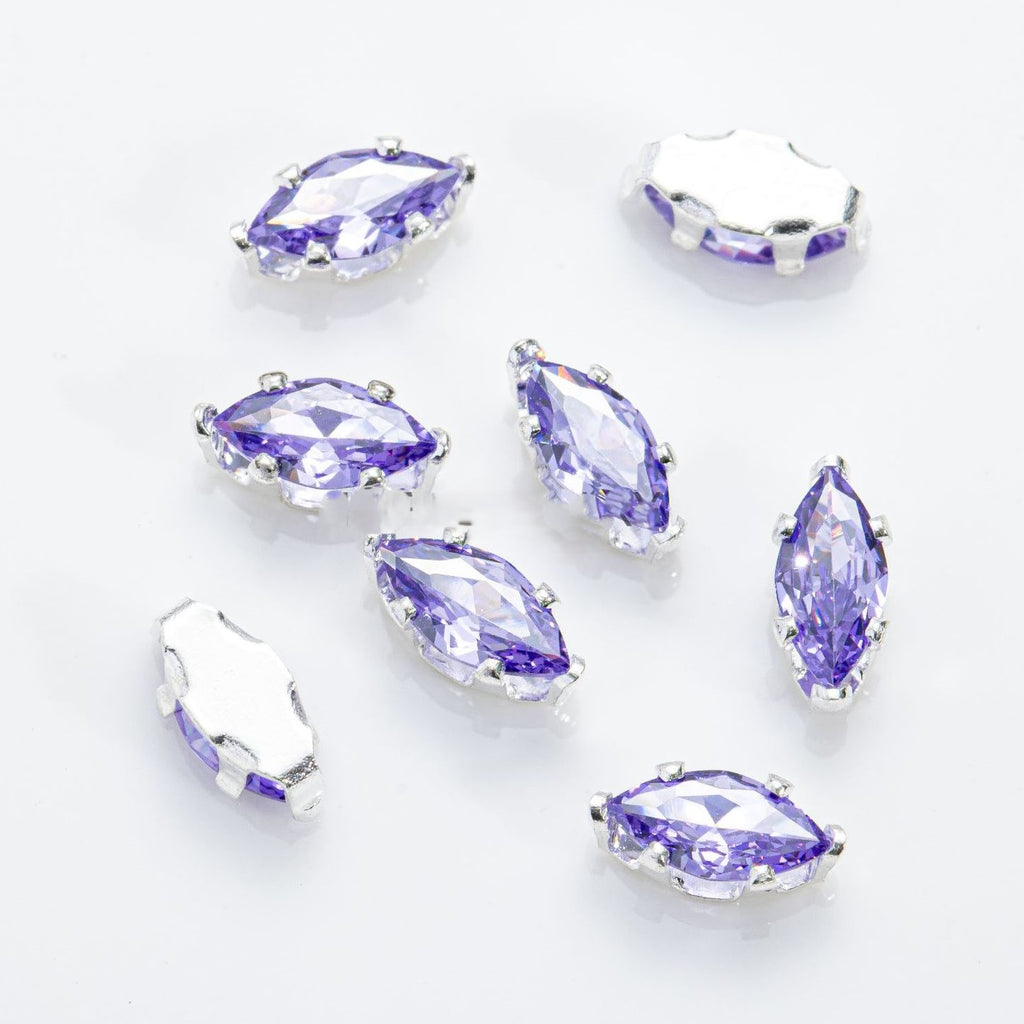 (100pcs)3x6mm 6-prong Marquise Prong-Set CZ
